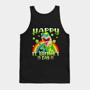 Happy St Patrick's Day Trex Rainbow Tank Top